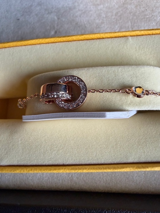 Swarovski Dextera Rose Gold Double Circle Crystal Bracelet